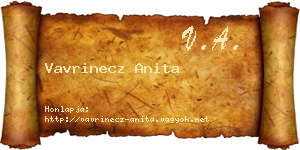 Vavrinecz Anita névjegykártya